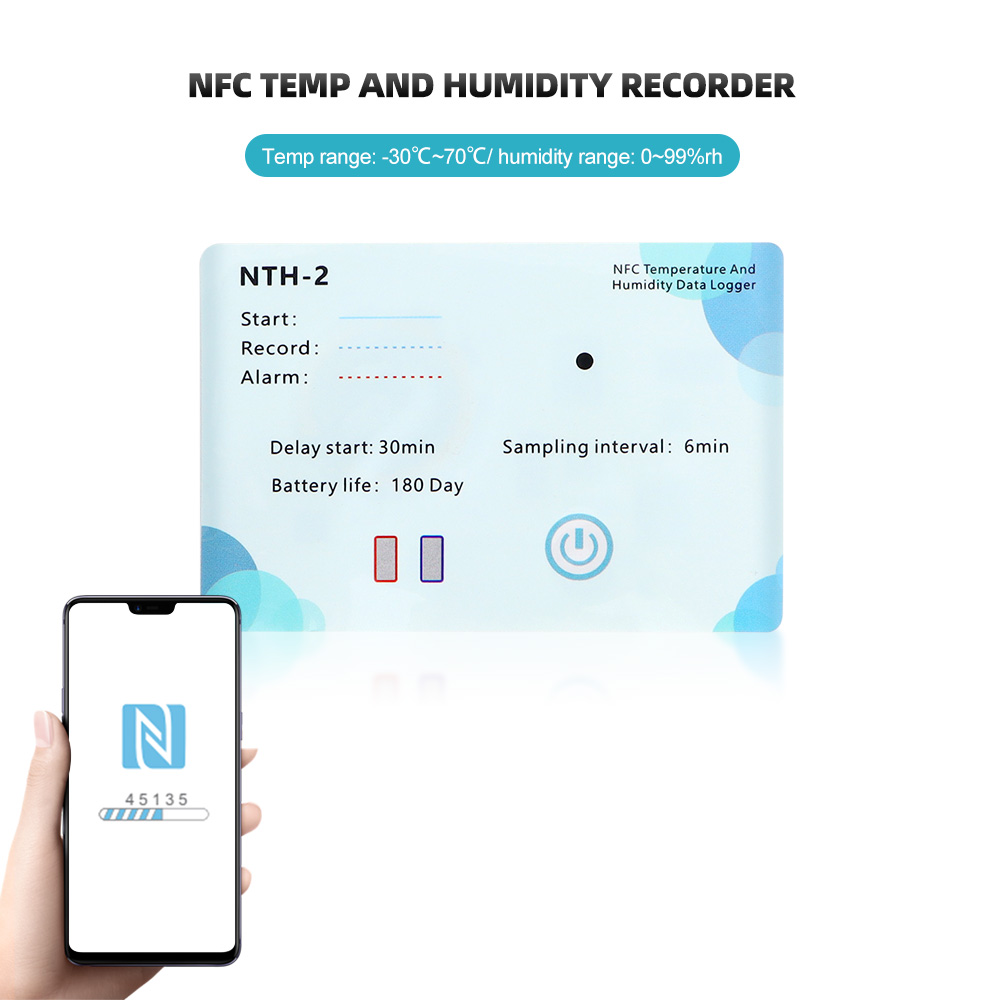 Weather Station Indoor - Registratore di temperatura a induzione NFC
