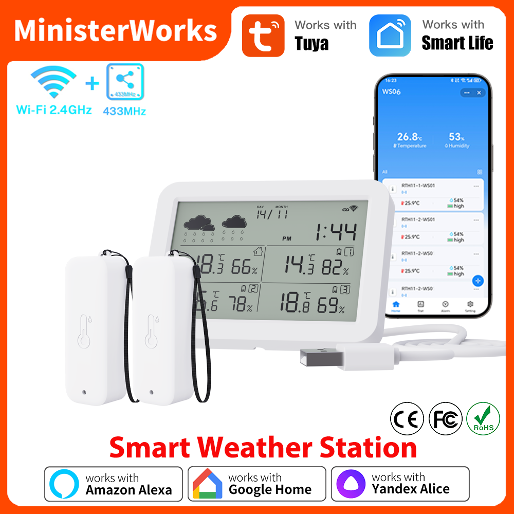 Weather Station Indoor - Stazione meteorologica WiFi Tuya RF433 Sensore