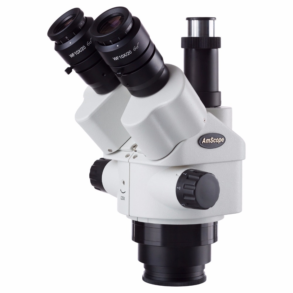 Amscope Microscope Stereo 7X-45X - Microscopio stereo con zoom trinoculare simul-focale