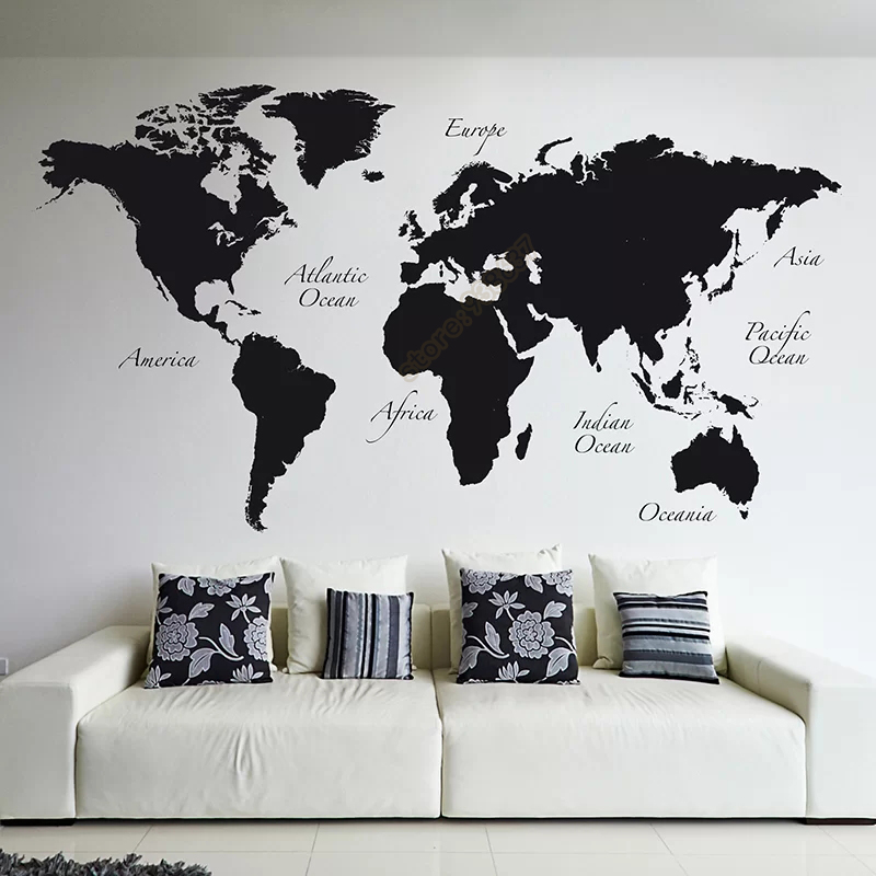 Star Map Poster - Grande mappa del mondo adesivo da