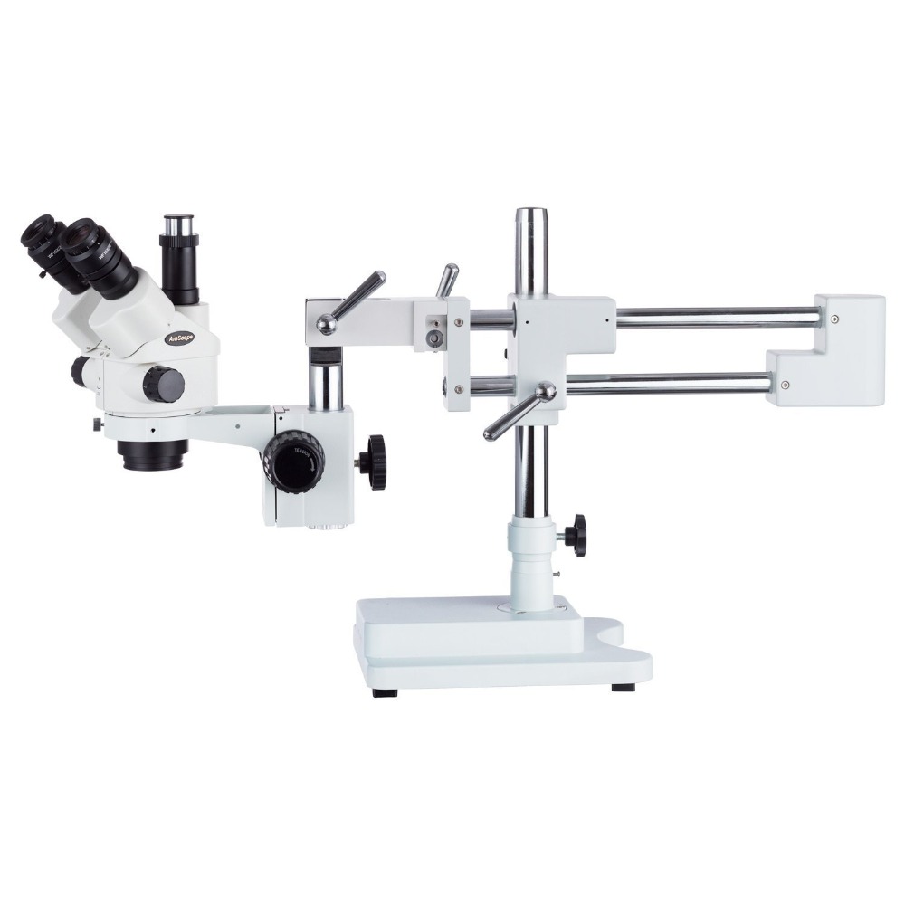 Amscope Microscope Stereo 7X-45X - Microscopio con zoom stereo simul-focale AmScope