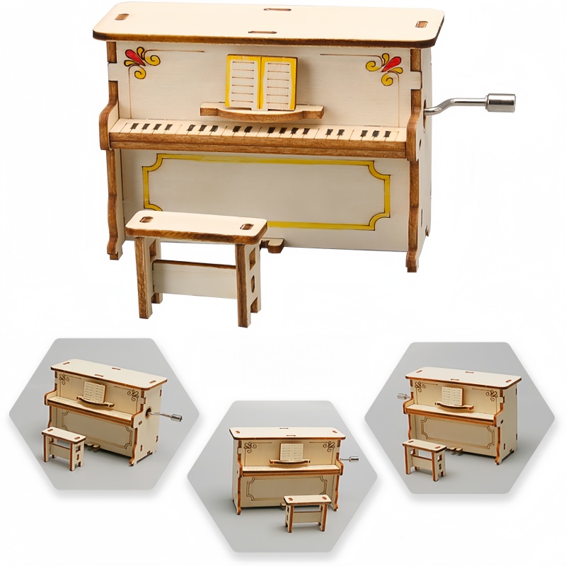 Science Diy Model - Pianoforte per Bambini Fai-da-Te con Manovella,