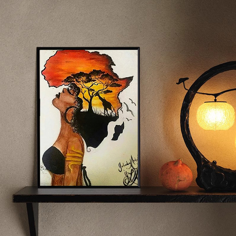 Star Map Poster - Classica donna africana poster astratta Africa