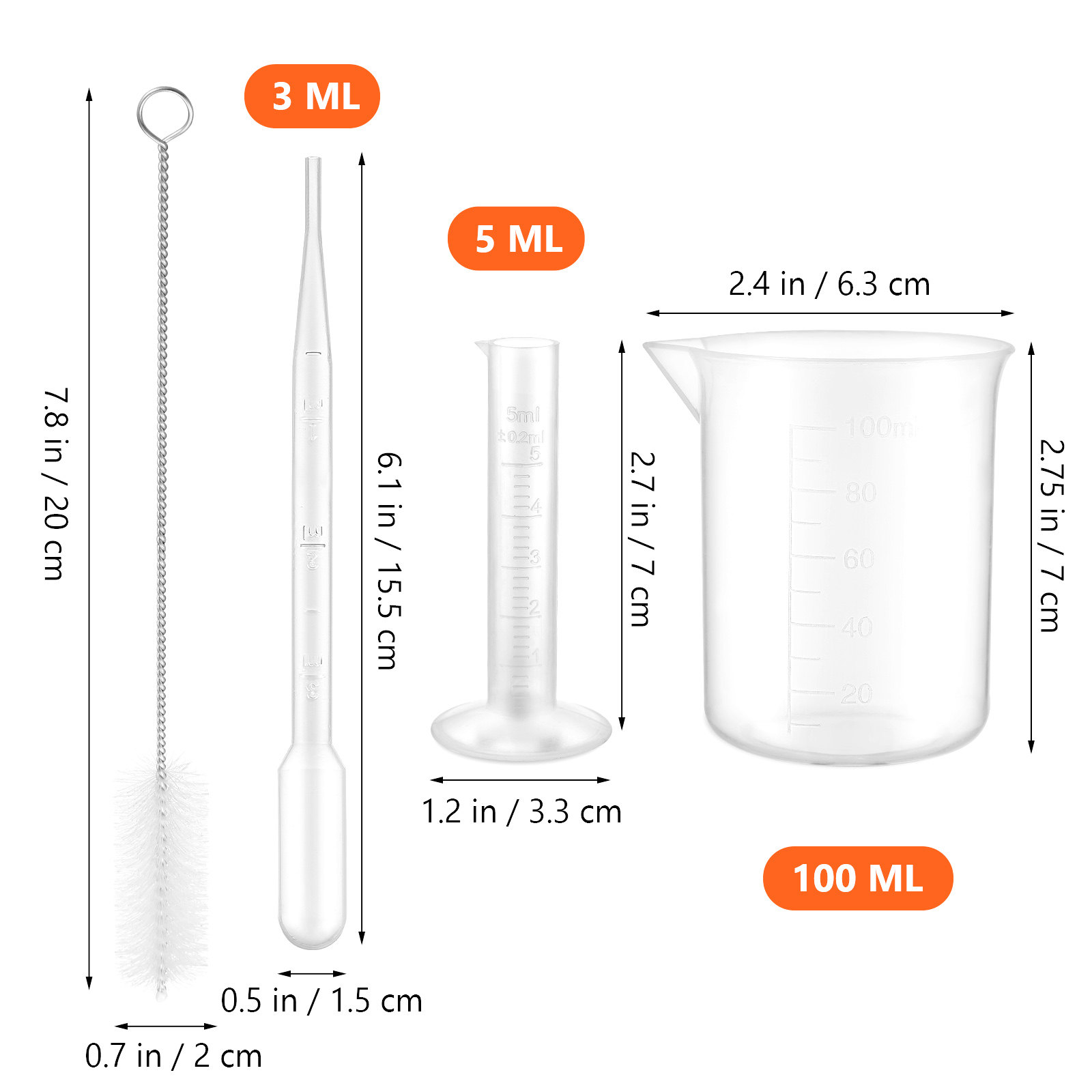 1 set di cilindri graduati in  - Science Experiment recensione e prezzo