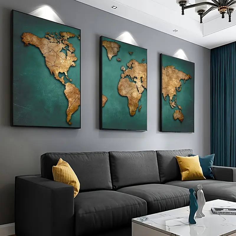 Mappa del mondo retrò 3 pezzi  - Star Map Poster recensione e prezzo